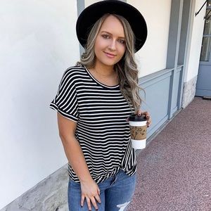 Black & white striped top